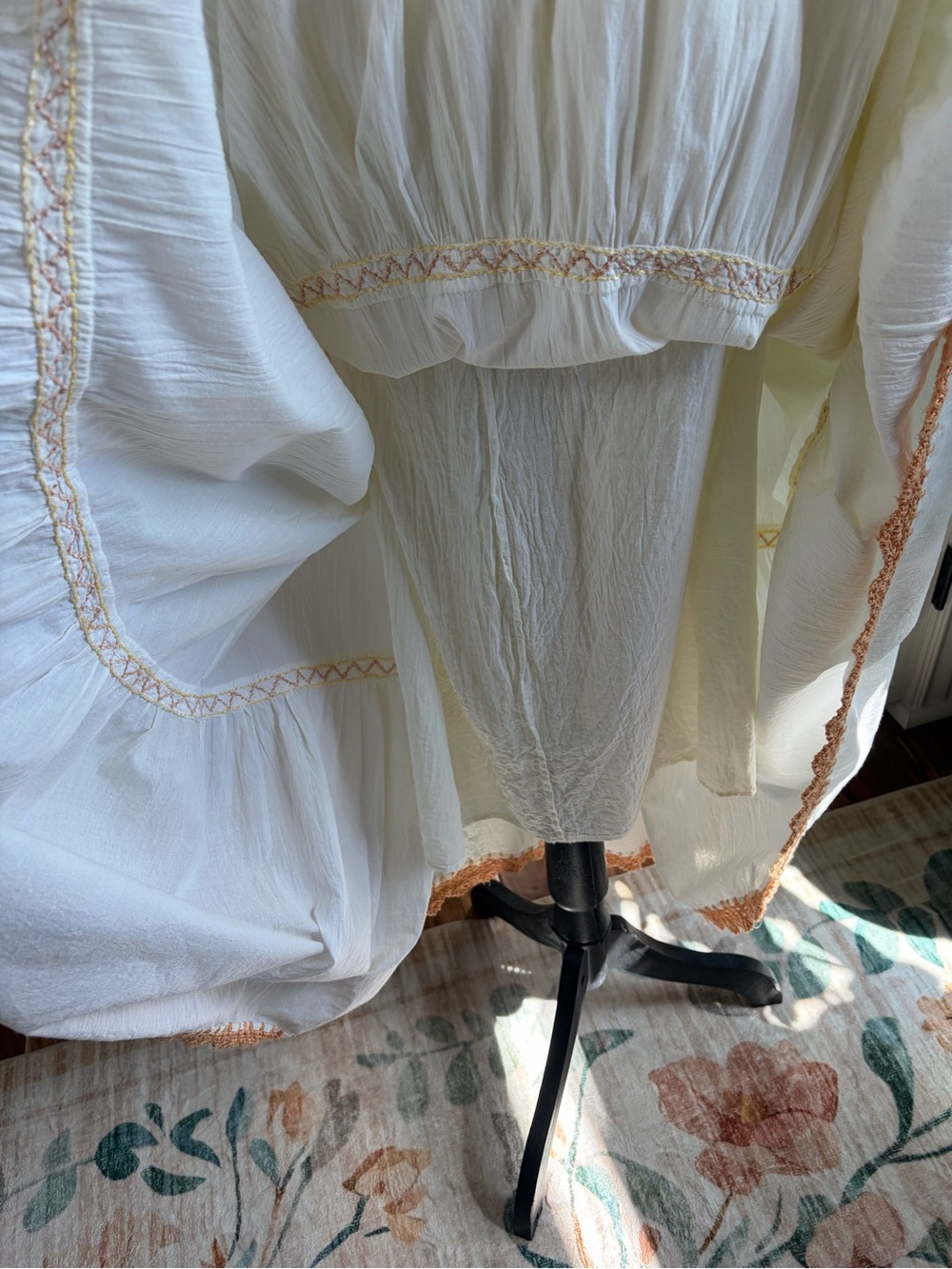 Chasing Unicorns RARE Cream Maxi Dress with Yellow Embroidery - Picture 11 of 15